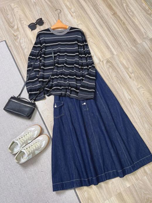 【60支扬子纱羊毛衫】撞色廓形，百搭时尚，宽松显瘦，高级复古的配色！无标发货WD 商品图1