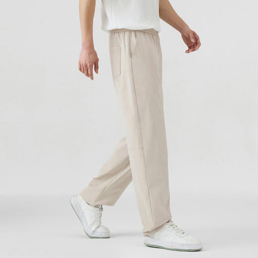 GXG男装25夏季时尚松紧腰抽绳宽松伞兵裤工装直筒男式休闲裤K&C 商品图2