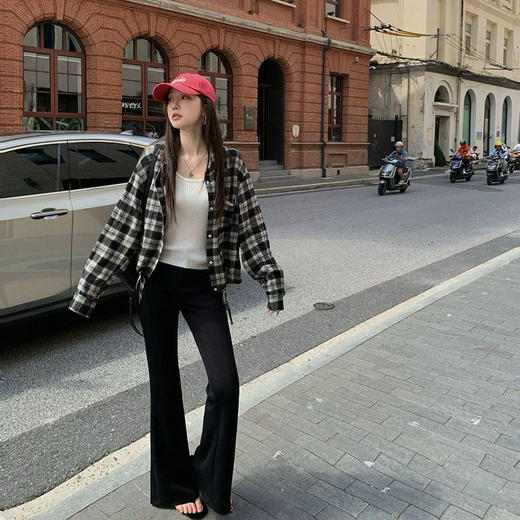 Beau Muse微喇小黑裤❗️腿型作弊神器，穿出超模比例感 可通勤可炸街的万能公式🔥美的毫无压力   商品图0