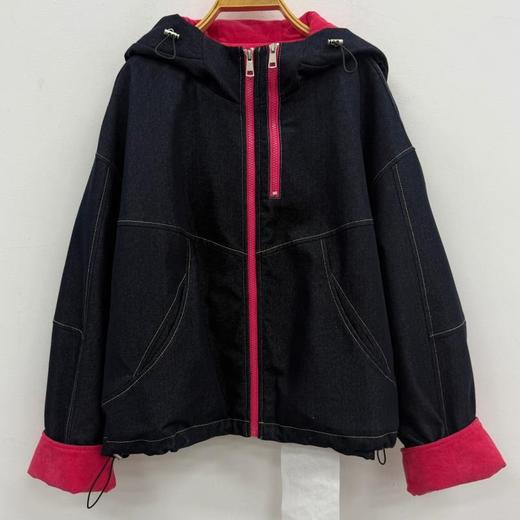 NC连帽撞色拉链夹棉牛仔外套51020（蓝）冬季254011670321 商品图1