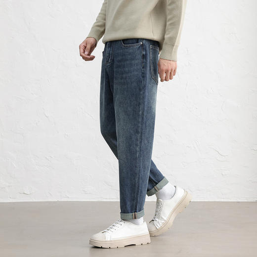 GXG男装25秋季日常通勤亲肤牛仔裤潮流休闲简约百搭男式锥形裤K&C 商品图3