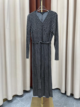 「断码清仓」高级感千鸟纹印花针织连衣裙 L码 ZFYY200