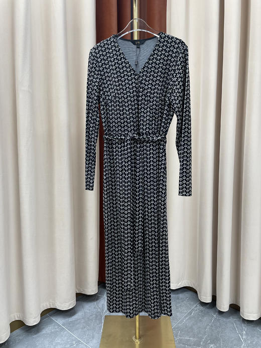 「断码清仓」高级感千鸟纹印花针织连衣裙 L码 ZFYY200 商品图0