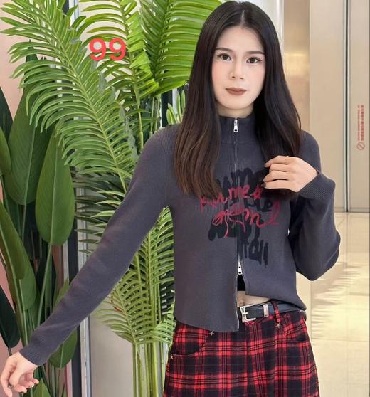 NC&小高领图案毛织开衫50820(灰）秋季253020400321 商品图0