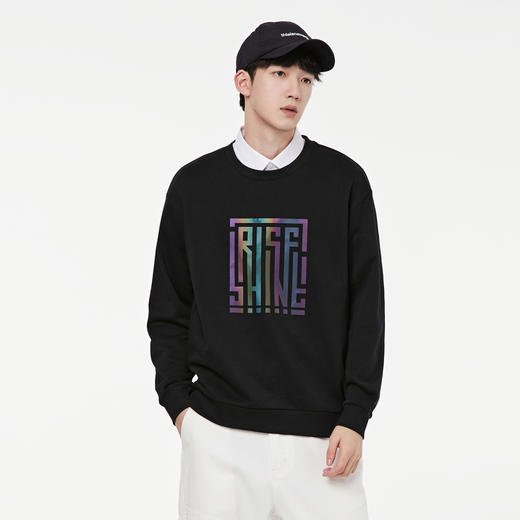 GXG男装【七彩印花】秋季时尚字母男款圆领休闲长袖卫衣K&C 商品图2