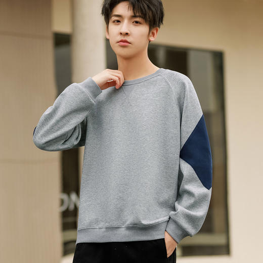 GXG男装秋季时尚撞色拼接运动休闲男式圆领长袖卫衣K&C 商品图5