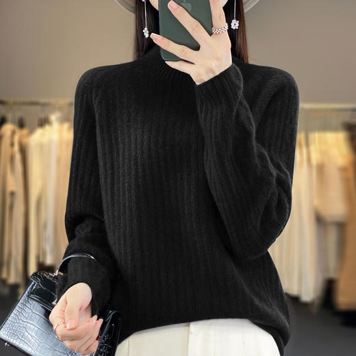 【清河羊毛羊绒专场】鹿展Z011 女士半高领羊毛衫 商品图6
