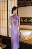逸红颜明月优选 #紫藤忆梦·22.5姆米桑蚕丝旗袍【紫云烟】一幅垂落的写意江南，浪漫紫藤细闪复古旗袍 商品缩略图14