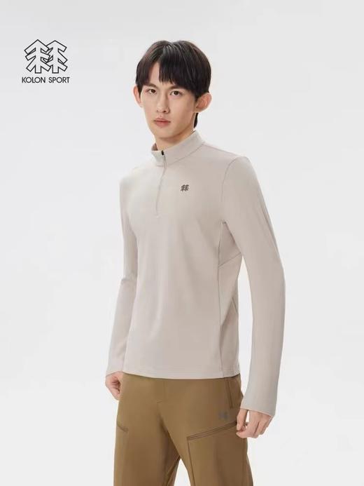 D121528秋冬新品户外新款男款弹力运动户外休闲中厚半高拉链长袖底衫 商品图2