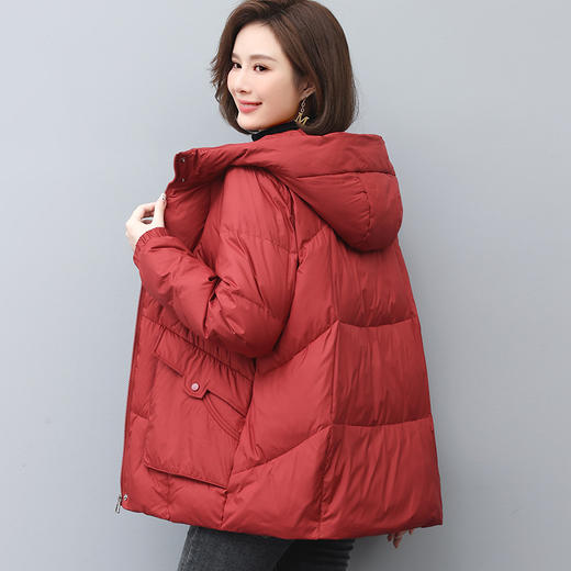 丁摩 休闲大码休闲连帽羽绒服女新款冬季女中长款羽绒外套洋气5ZF-363220 商品图0