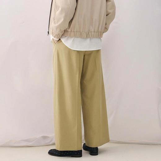 谜底阔腿裤长裤2026年春季新品造型感宽松褶裥休闲裤女265MK5008 商品图2