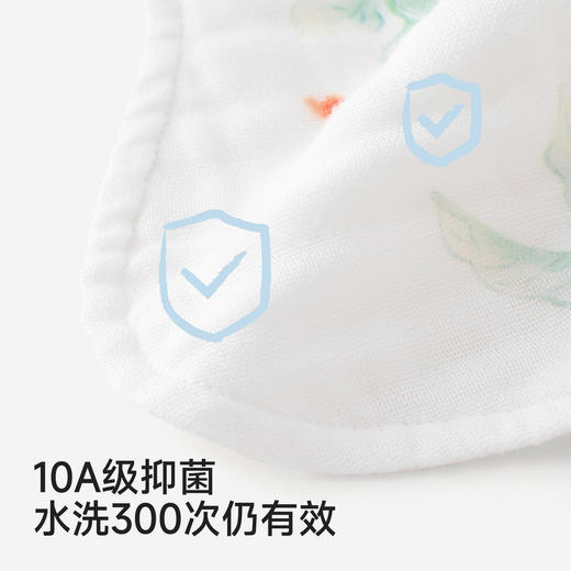 【商场同款】英氏婴儿口水巾新生儿卡通围兜不勒脖纯棉围嘴三件装 商品图2