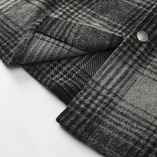 GXG男装25秋季时尚撞色棋盘格纹复古简约工装通勤男式翻领夹克K&C 商品图12