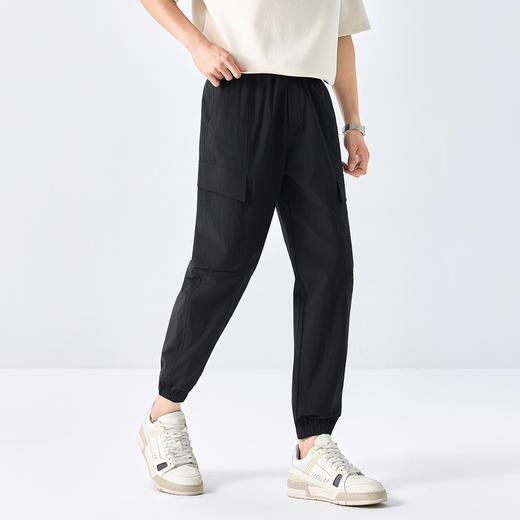 GXG男装25春季时尚工装户外多袋松紧腰抽绳束脚裤男式休闲长裤K&C 商品图3