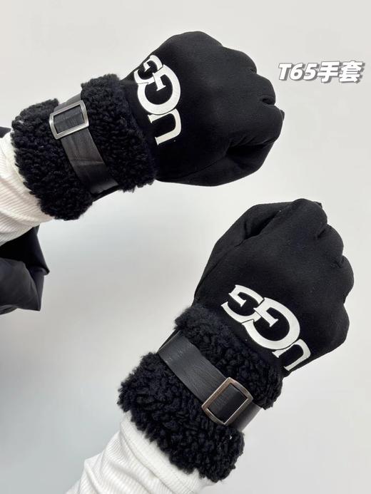 D121520加绒加厚款女士冬季麂皮+羊羔绒触屏手套 商品图4