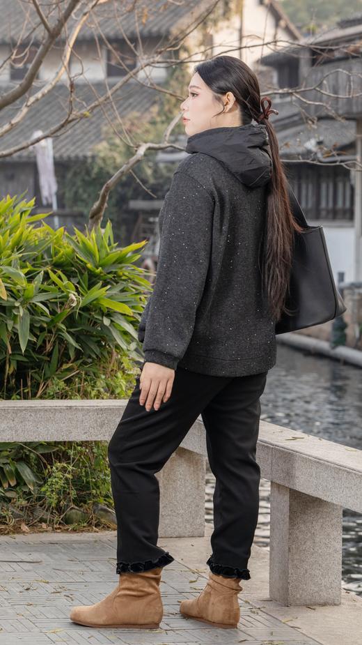 一周发货【加绒加厚 花边裤】冬季想要显瘦的加绒裤子，就是这款！专门做的放量修身版，后腰松紧，加大定制版，上身显瘦包容身材，裤脚立体花边设计，大码姐妹也能穿的修身款，模特身高168参考 商品图10