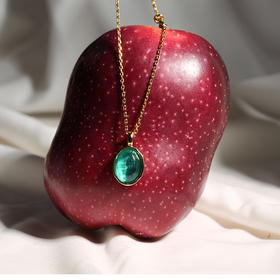 北京仓｜Goossens Paris-CABOCHONS-绿色 岩石水晶 吊坠 项链［法国设计师］