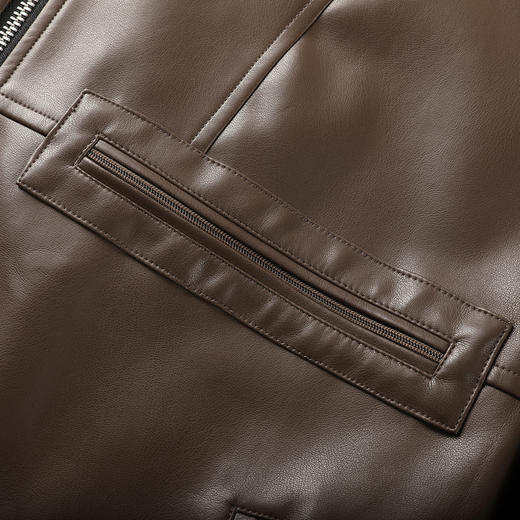 GXG男装【PU皮】25秋季时尚百搭复古简约通勤休闲男式翻领夹克K&C 商品图7