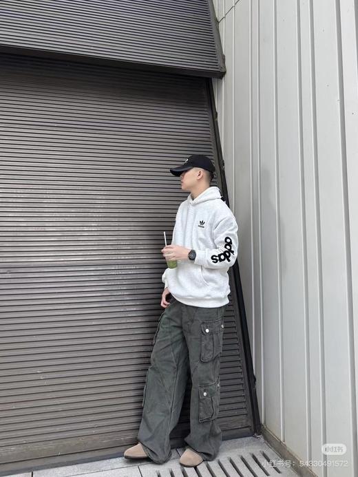 D121599冬季新款高版字母刺绣贴布男女同款加绒连帽卫衣 商品图9