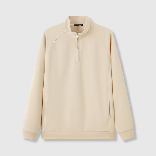 GXG男装25秋季简约纯色宽松休闲长袖套头上衣男式翻领卫衣K&C 商品图4