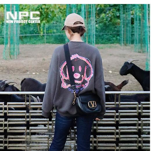 NPC潮牌CC系列孙俪同款手绘小狗印花圆领加绒卫衣男潮流CC39ST35 商品图3