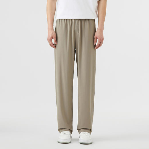 GXG男装25夏季舒适弹力松紧腰系绳轻薄透气男式直筒休闲长裤K&C 商品图3