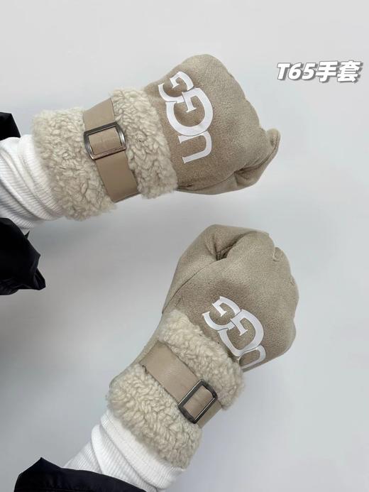 D121520加绒加厚款女士冬季麂皮+羊羔绒触屏手套 商品图1