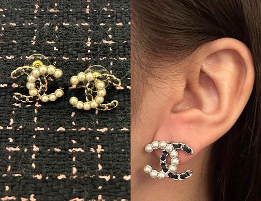 香奈儿 穿皮珍珠双c耳钉(XJ) 商品图2