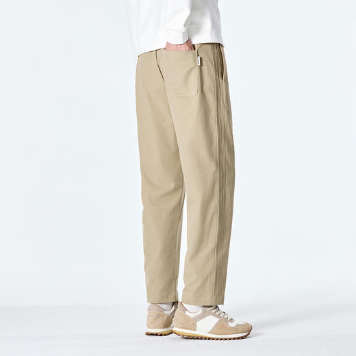 GXG男装秋季时尚简约纯色舒适松紧腰头直筒裤男式系绳休闲长裤K&C 商品图8