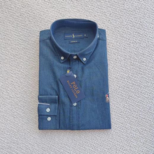 D121597通勤休闲刺绣小标全棉水洗牛仔衬衫 商品图5