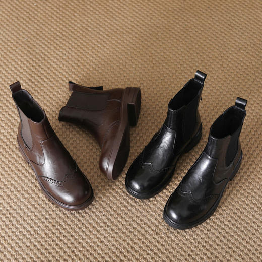 凯撒KS3805 复古圆头马丁短靴 商品图1