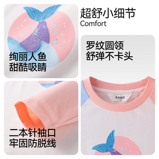 女童圆领长袖T恤春季新款安奈儿童装EG611616 商品图4