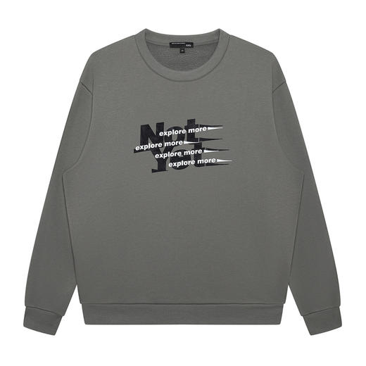 GXG男装【简约字母】冬季时尚百搭男士圆领加绒长袖卫衣K&C 商品图2