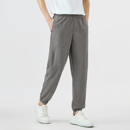 GXG男装25夏季时尚刺绣字母松紧腰系绳运动风男式束脚休闲裤K&C 商品图6