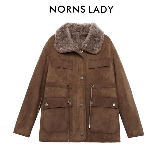 NORNS LADY诺恩 复古夹克双面穿外套加厚保暖毛领外套 H25WK92983-12.16直播 商品图2