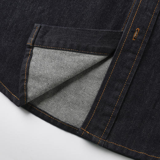 GXG男装25秋季经典水洗防掉色翻盖口袋简约翻领男式牛仔夹克外套K&C 商品图12