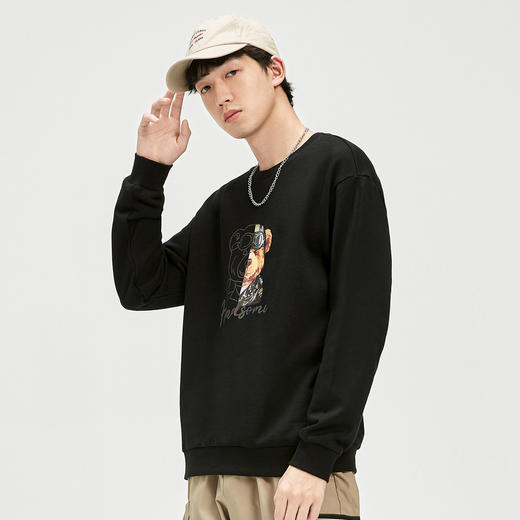 GXG男装【渐变小熊印花】秋季时尚百搭男士圆领卫衣纯棉休闲长袖K&C 商品图4