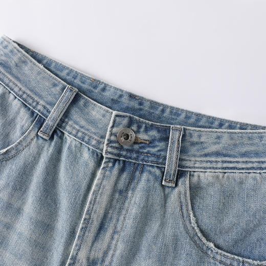 GXG男装夏季潮流百搭直筒裤男士薄款舒适牛仔休闲五分短裤K&C 商品图2