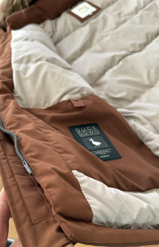 【秒杀价已调 直接拍】HAZZYS 哈吉斯 张晚意同款 毛毛领 中长 工装羽绒服 商品图12