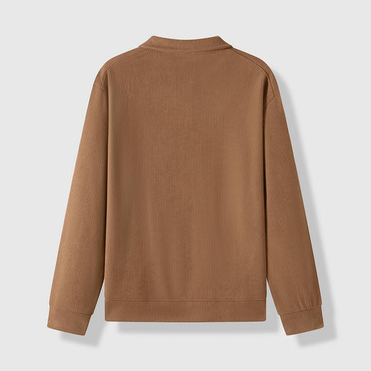 GXG男装25春季简约翻领拉链上衣男式休闲宽松百搭舒适polo领卫衣K&C 商品图13