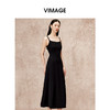 VIMAGE纬漫纪时尚露背基础款简约吊带黑色连衣裙秋新款V2277804 商品缩略图1