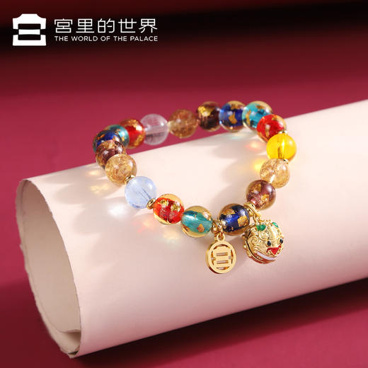 【宫里的手串】十全十美琉璃金箔手串 商品图1