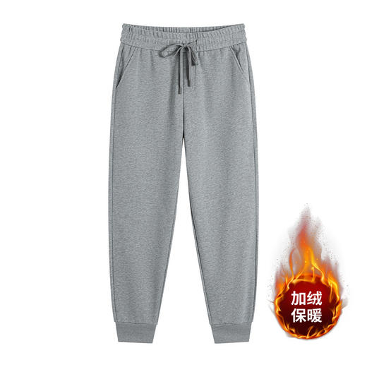 GXG男装冬季时尚松紧腰系绳运动风加绒束脚男式休闲裤K&C 商品图2