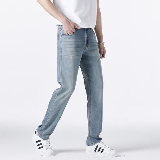 GXG男装【莱赛尔】25夏季简约直筒舒适透气冰氧吧男式直筒牛仔裤K&C 商品图4