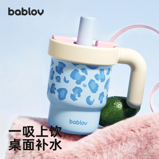 【明星同款】bablov花伴森咕嘟把手杯豹纹水杯办公室砖面咖啡杯生日礼物 商品图0