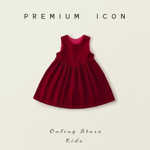 Hania2026年新年 女童新年丝绒无袖连衣裙秋冬新款宝宝韩版红色A字公主裙90-140★ 商品图1