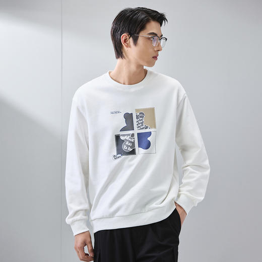 GXG男装【四块小熊】25春季时尚卡通动漫情侣男女同款纯棉卫衣K&C 商品图1