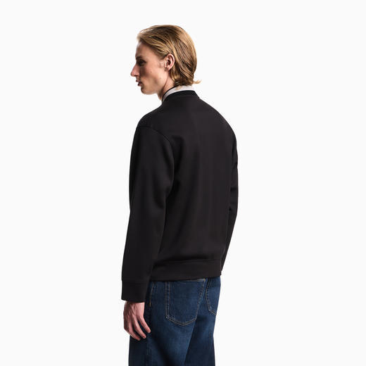 EMPORIO ARMANI 阿玛尼 男士鹰形徽标贴片双面针织拉链卫衣 黑色 EM002877 AF17545 UC001 商品图2