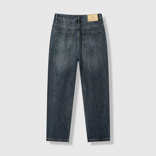 GXG男装25秋季时尚简约复古水洗宽松直筒休闲男式牛仔长裤K&C 商品图3