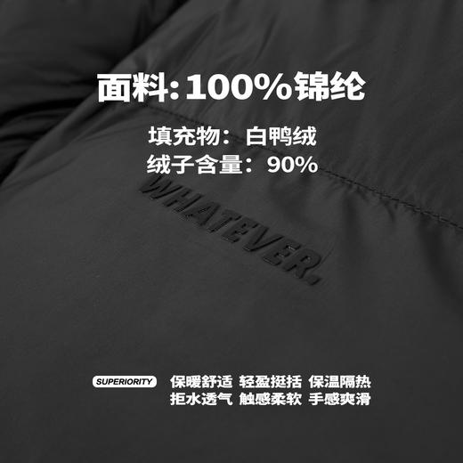 NPC潮牌厚板字母印花90%白鸭绒pu皮翻领羽绒服男保暖轻盈NP49DJ19 商品图4